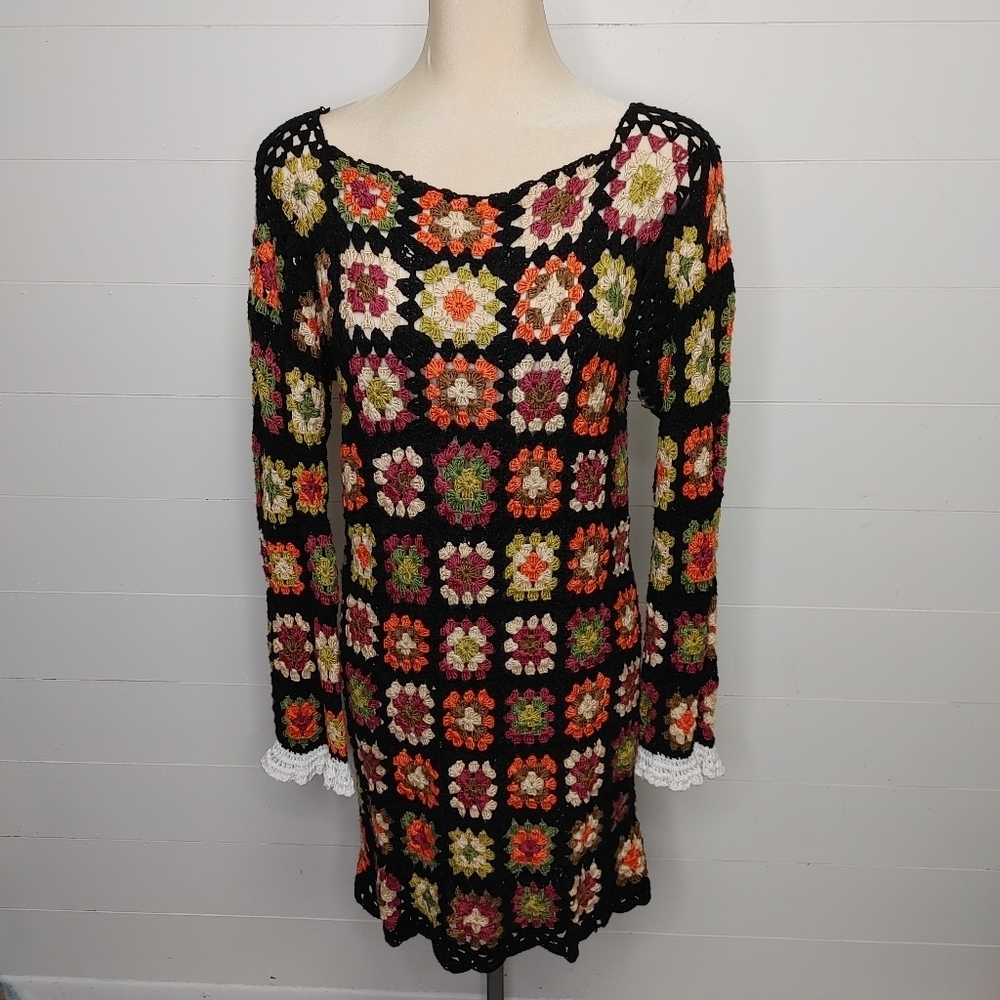 CeliaB granny square mini dress size M